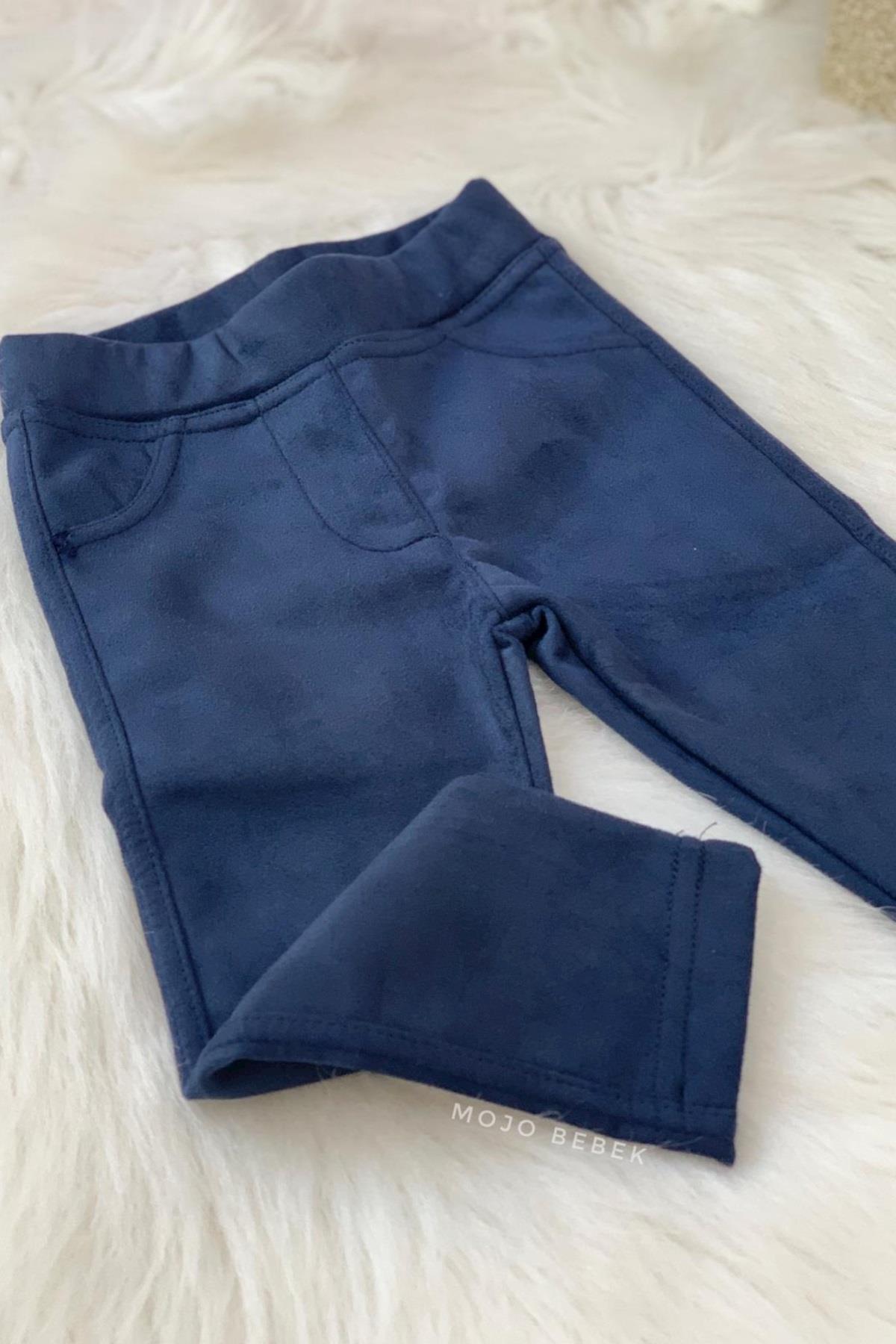 Cuties Kız Bebek 9-36 Ay Süet Tayt 3071 Lacivert