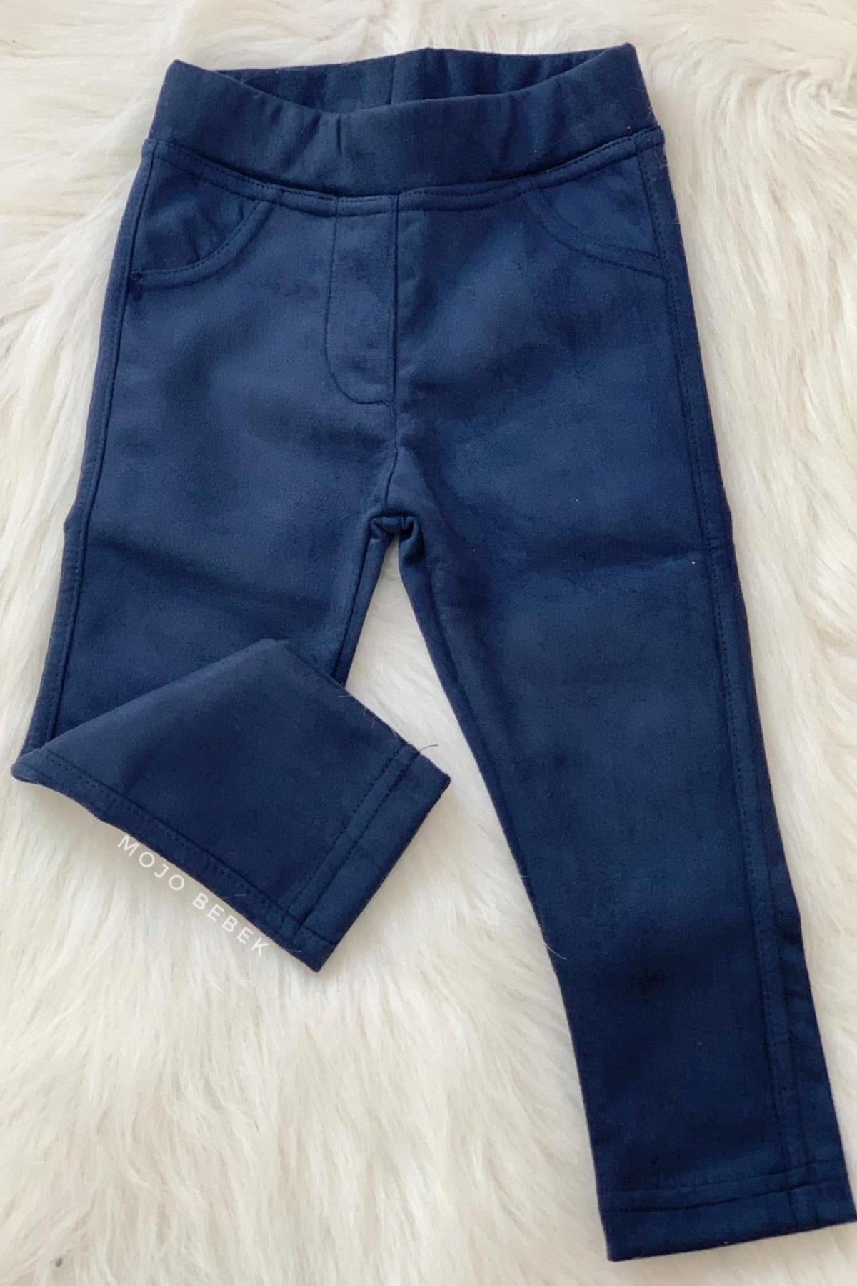 Cuties Kız Bebek 9-36 Ay Süet Tayt 3071 Lacivert