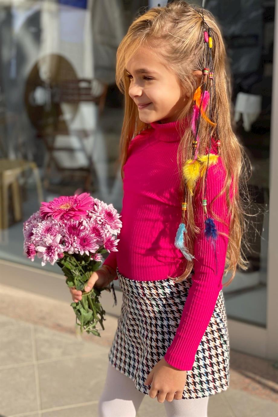 Cuties Kız Çocuk 5-14 Yaş Balıkçı Yaka Kaşkorse Body 3098 Fuşya