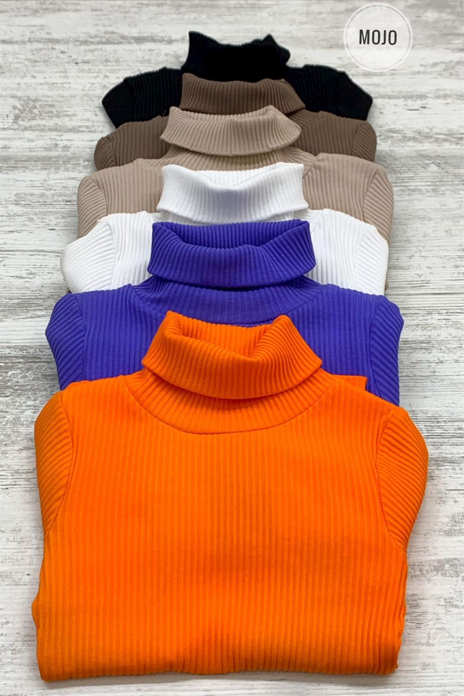 Cuties Kız Çocuk 5-14 Yaş Balıkçı Yaka Kaşkorse Body 3098 Turuncu