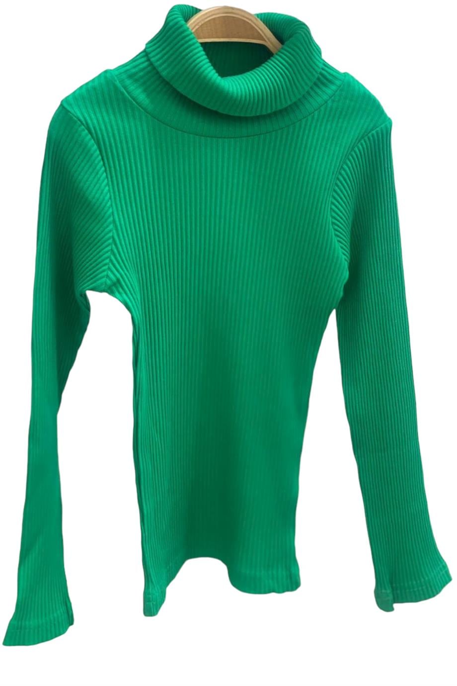 Cuties Kız Çocuk 5-14 Yaş Balıkçı Yaka Kaşkorse Body 3098 Yeşil