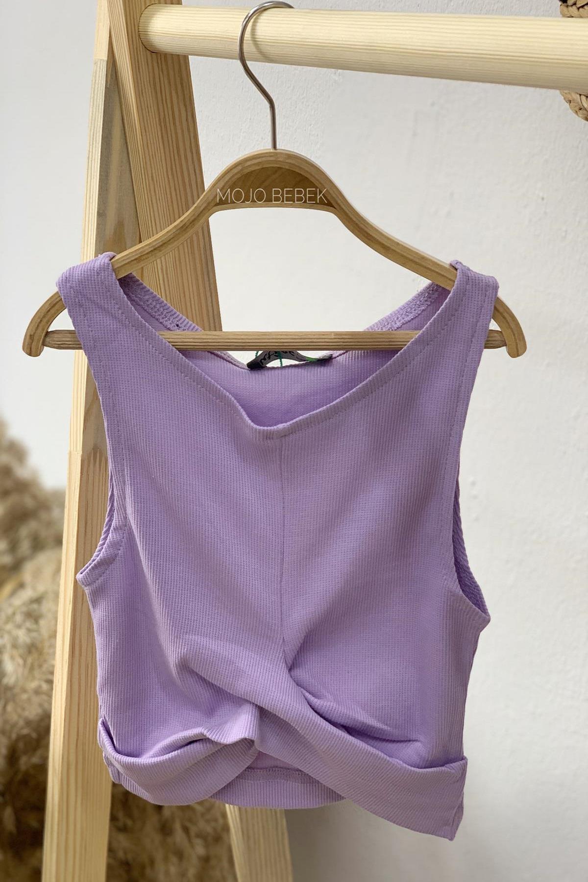 Cuties Kız Çocuk Bel Detaylı Askılı Crop 3264 Mor