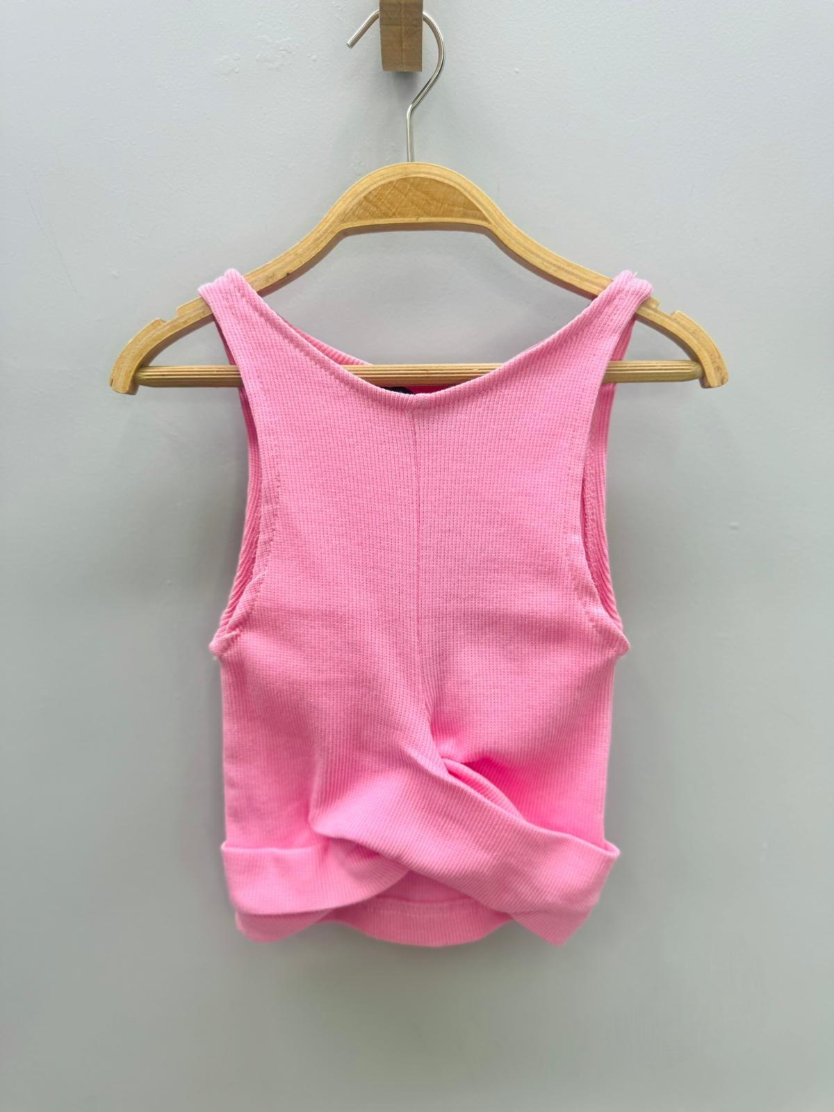 Cuties Kız Çocuk Bel Detaylı Askılı Crop 3264 Pembe