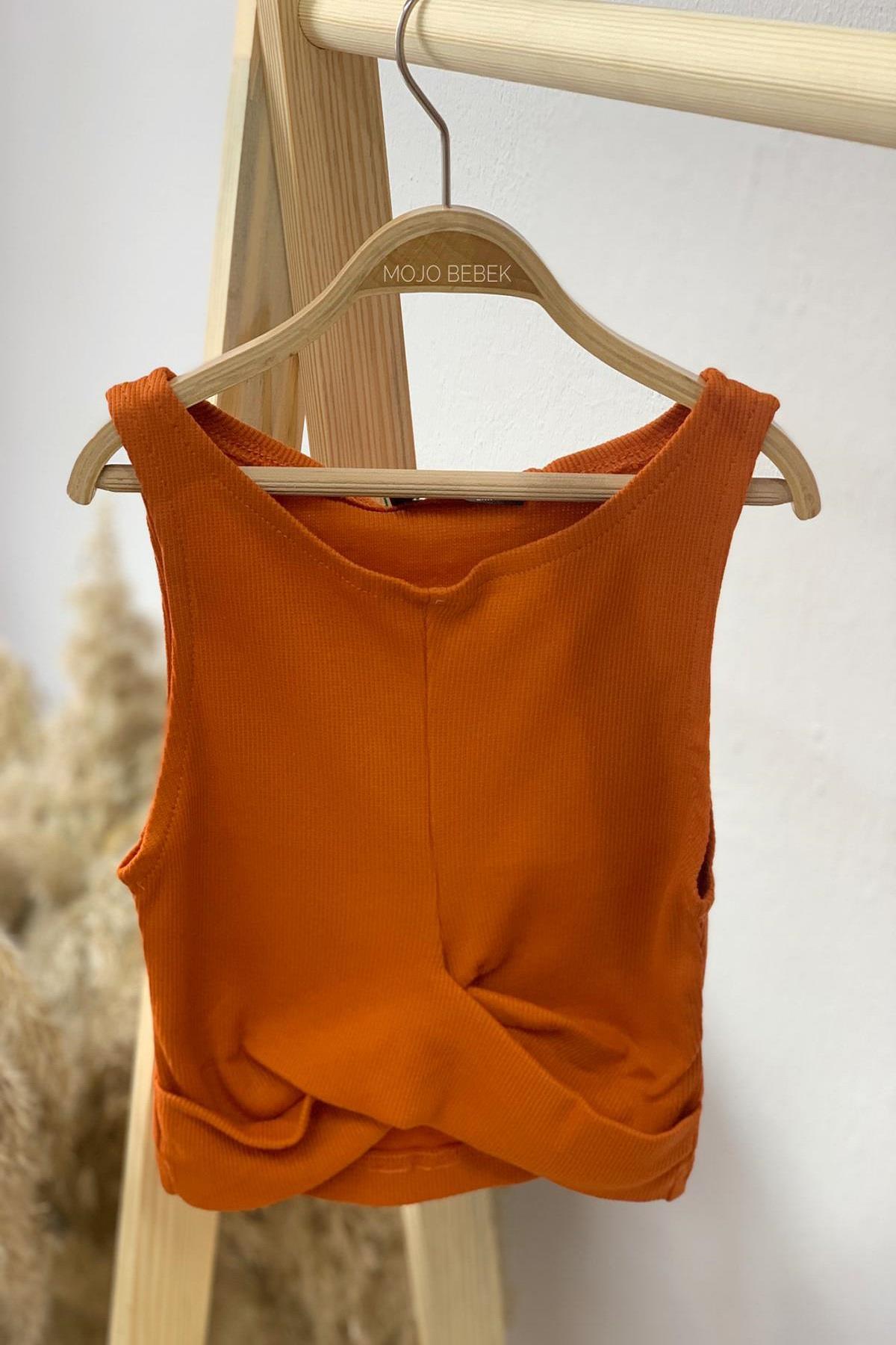 Cuties Kız Çocuk Bel Detaylı Askılı Crop 3264 Kiremit
