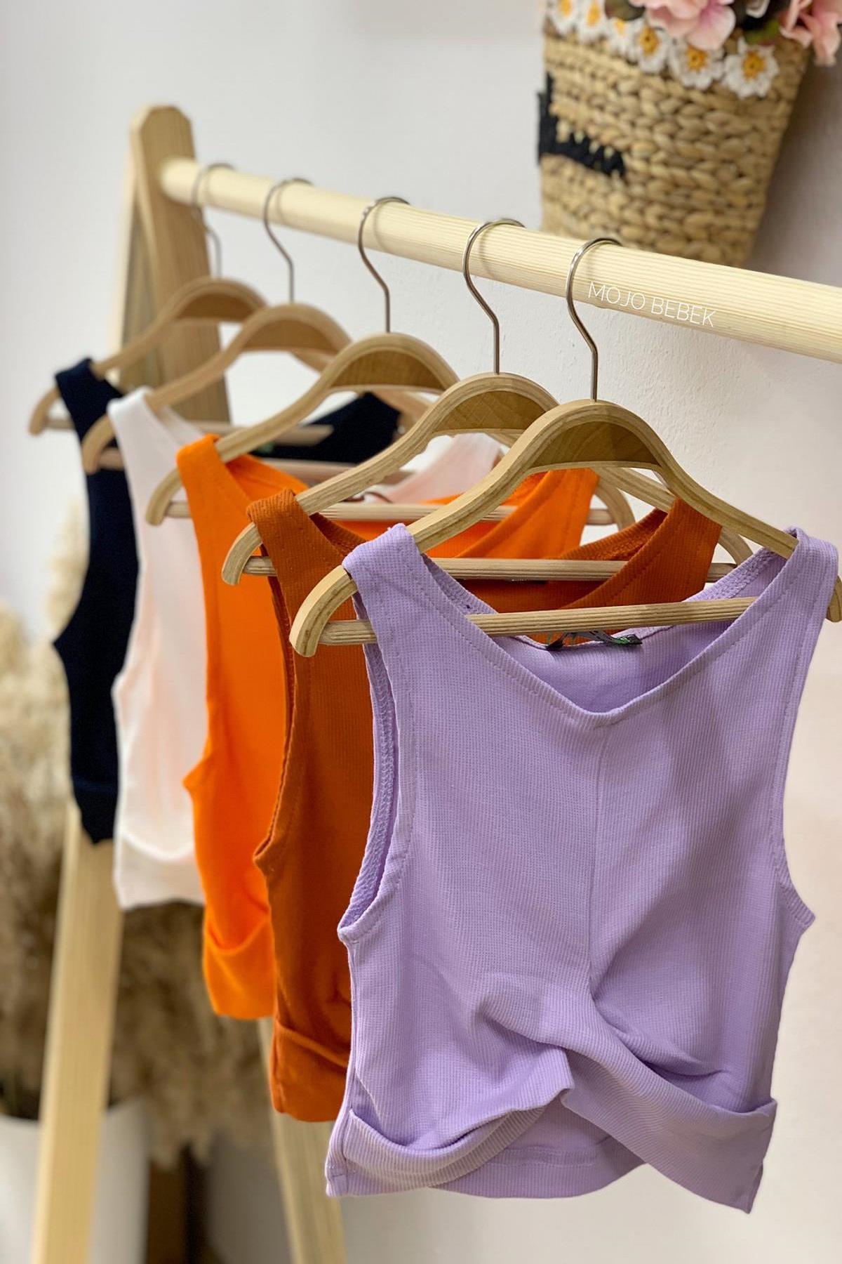 Cuties Kız Çocuk Bel Detaylı Askılı Crop 3264 Turuncu
