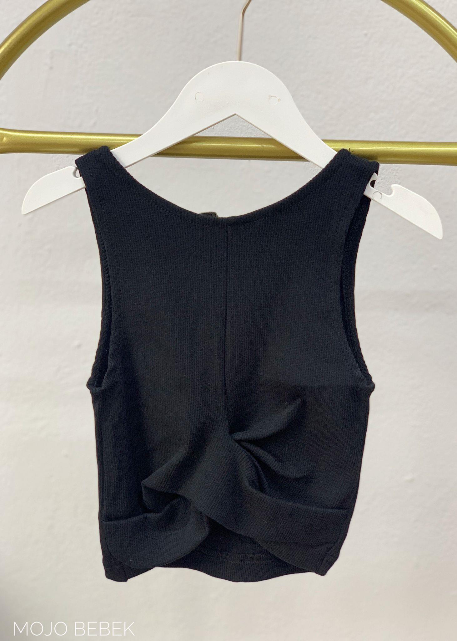Cuties Kız Çocuk Bel Detaylı Askılı Crop 3264 Siyah