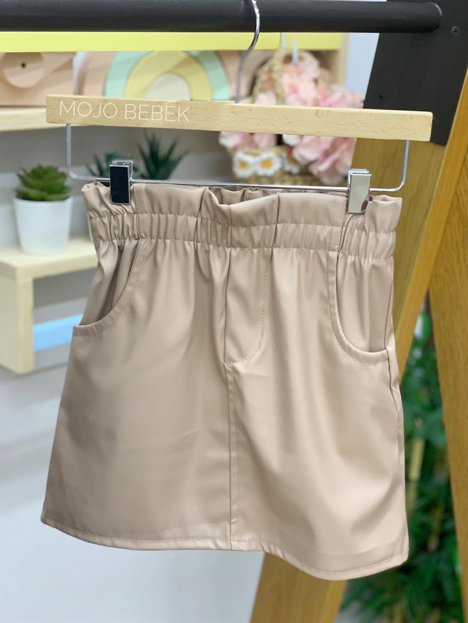Cuties Kız Çocuk Deri Etek 3012 Kahverengi