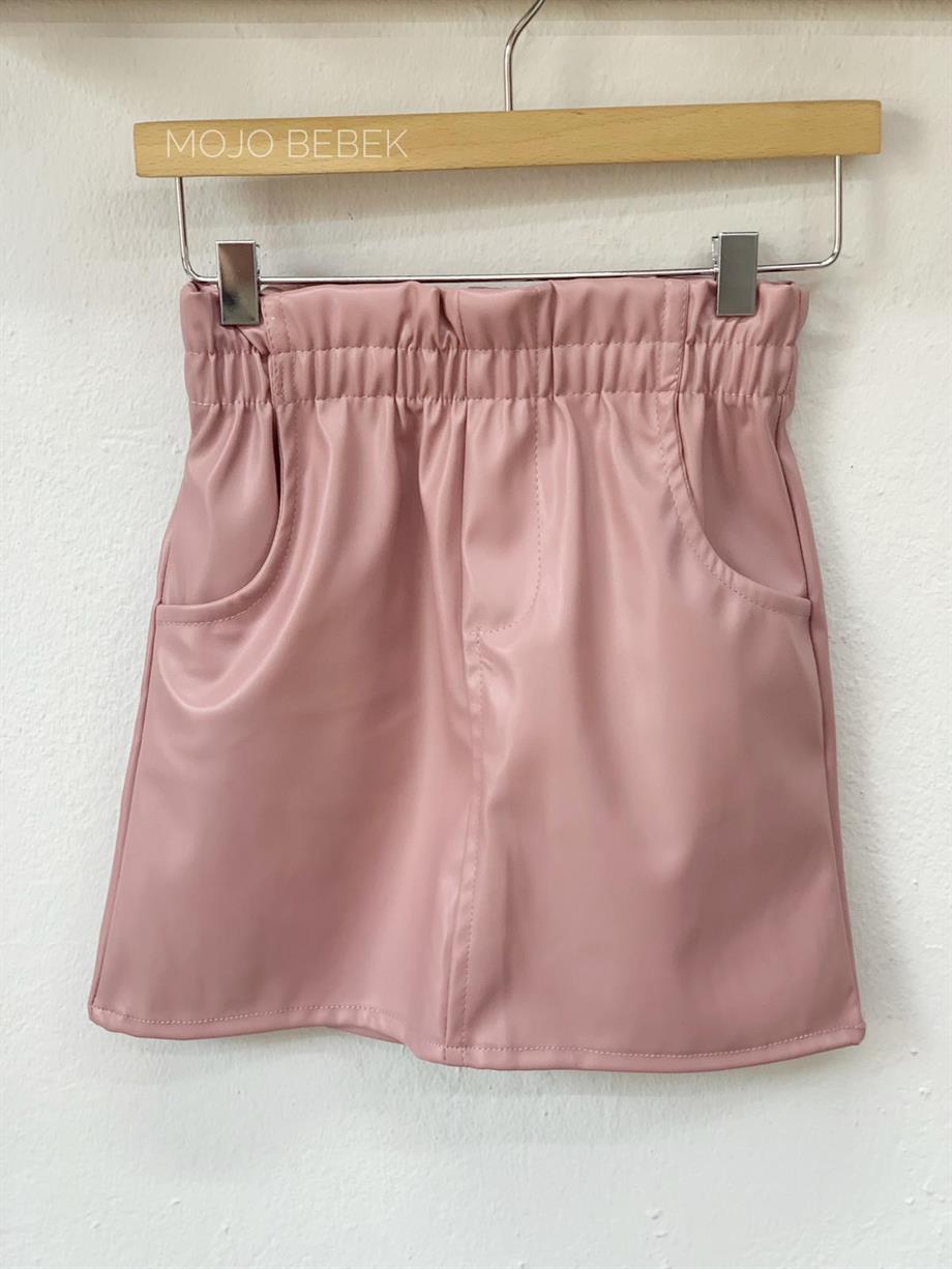 Cuties Kız Çocuk Deri Etek 3012 Somon