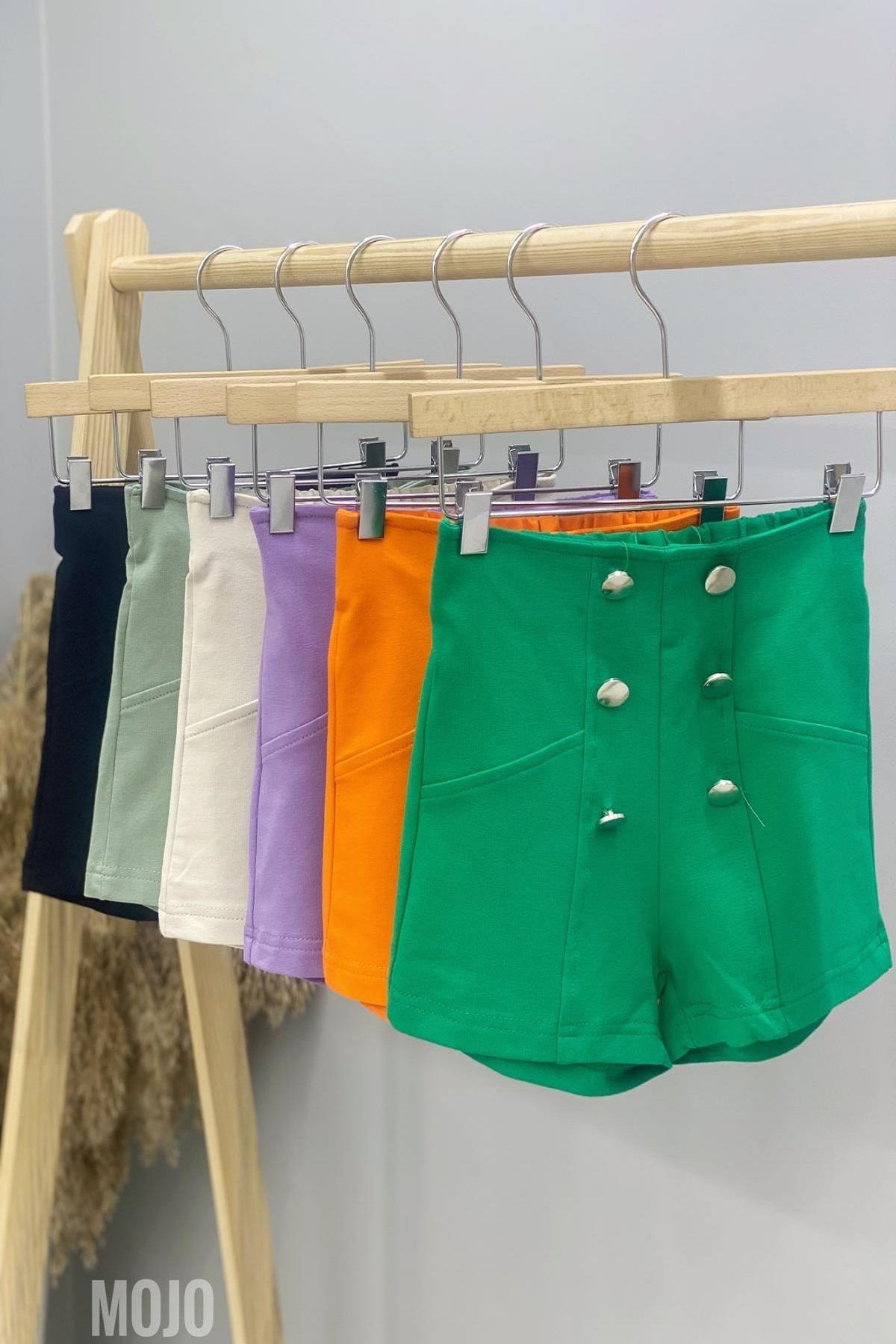 Cuties Kız Çocuk Düğme Detaylı Şort 3328 Mint
