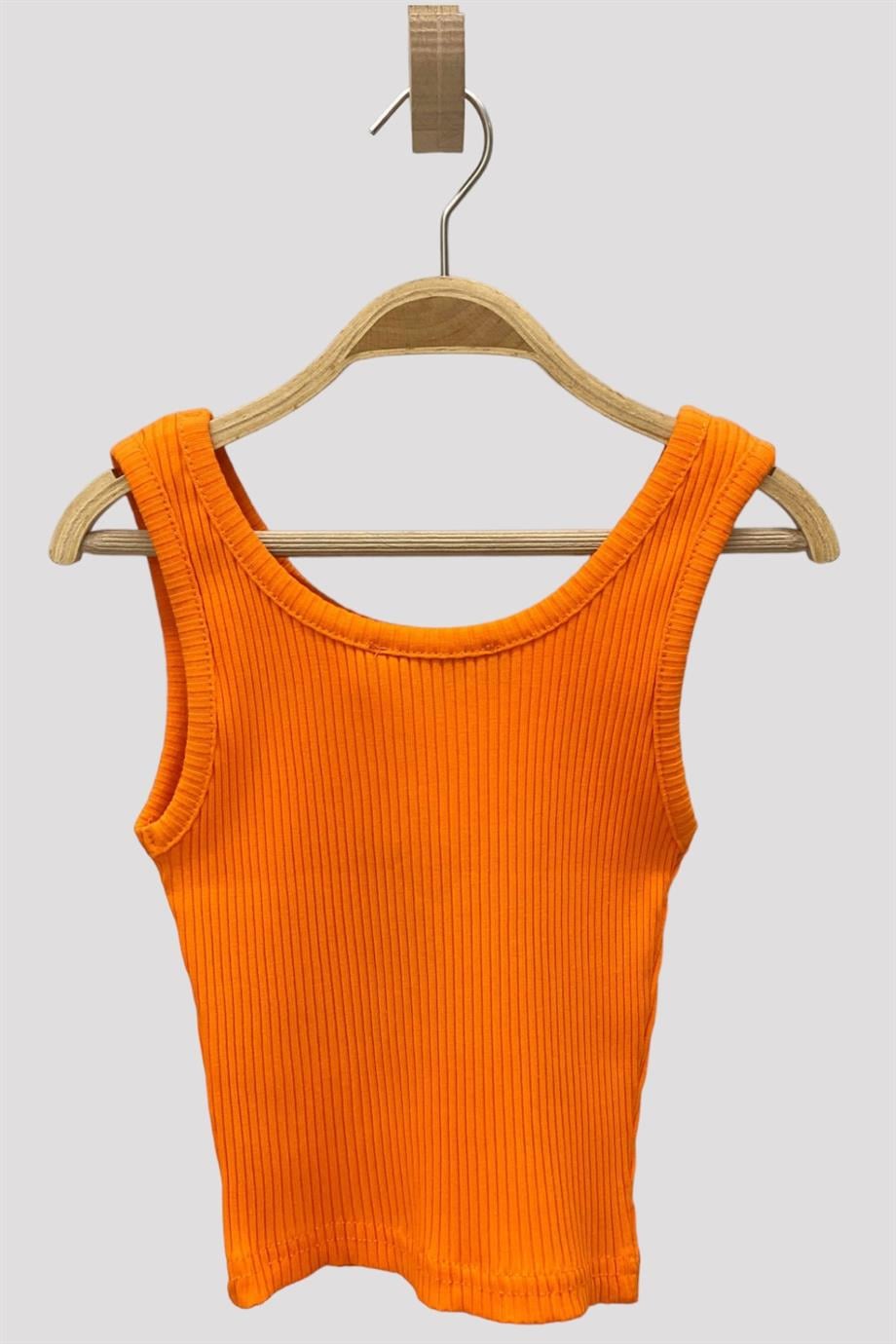 Cuties Kız Çocuk Düğmeli Askılı Crop 3750 Turuncu