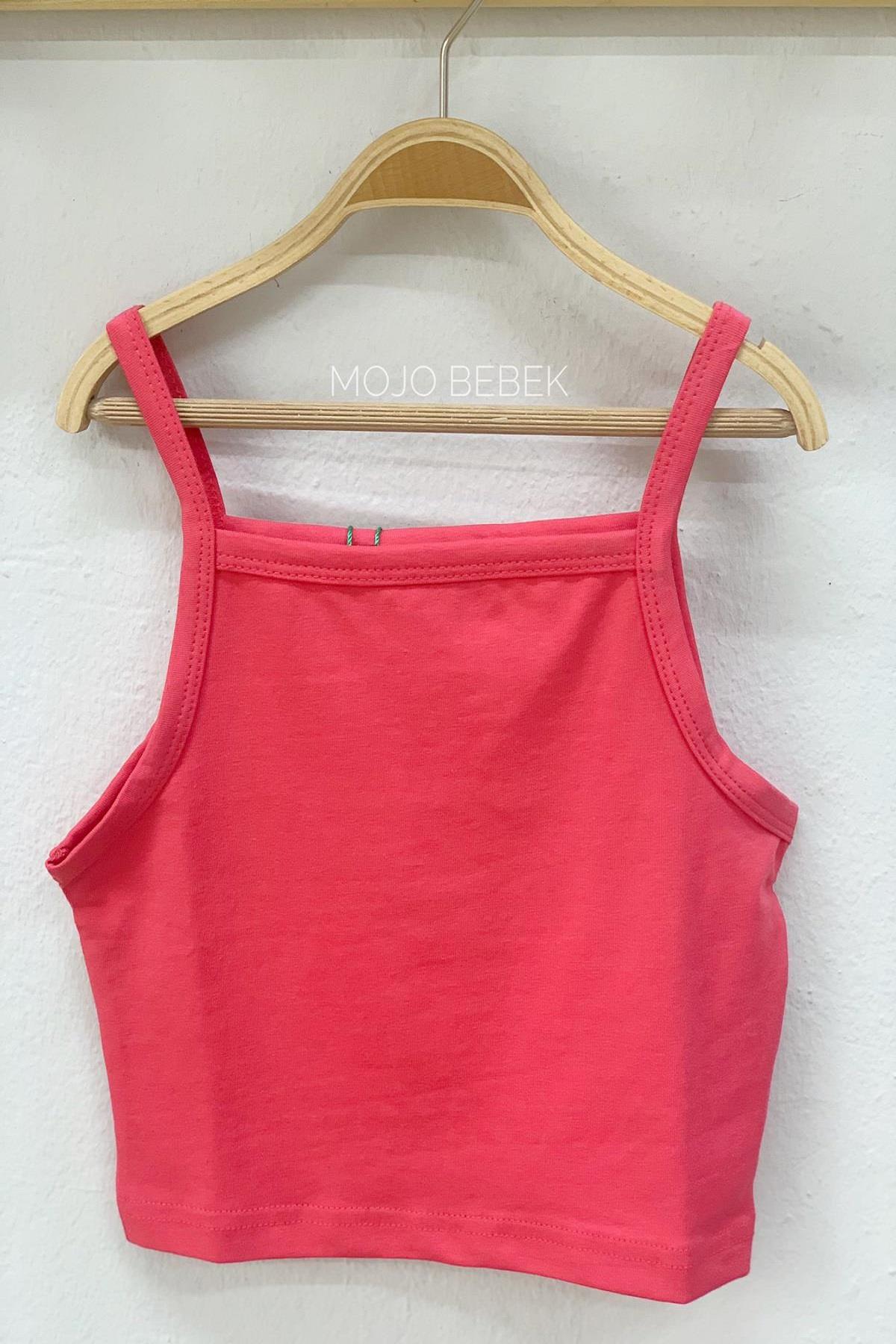 Cuties Kız Çocuk İp Askılı Kısa Crop 02075 Pembe