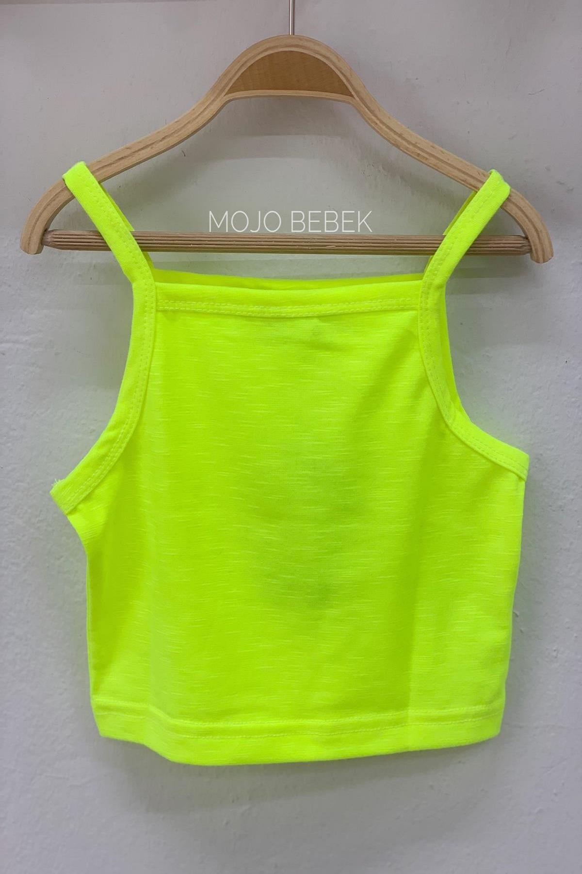 Cuties Kız Çocuk İp Askılı Kısa Crop 02075 Sarı