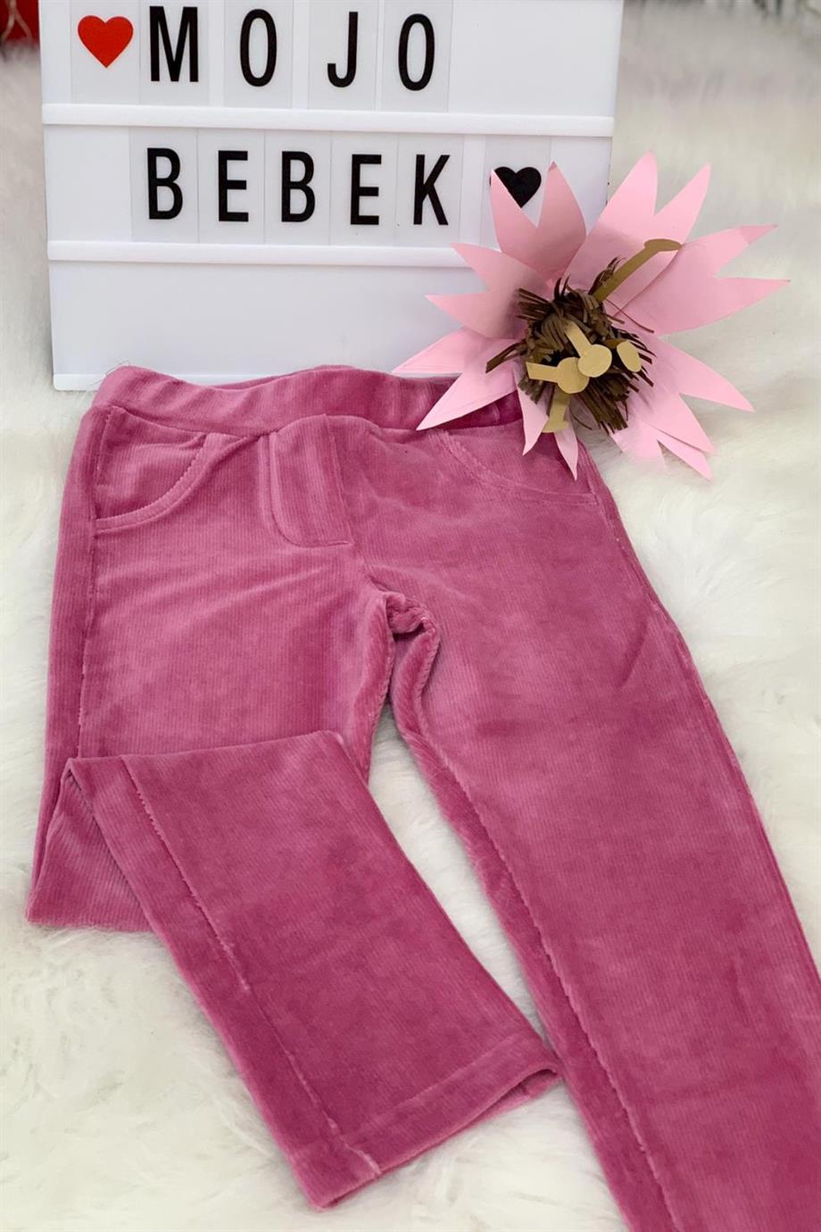 Cuties Kız Çocuk Kadife Tayt 1157 Pembe