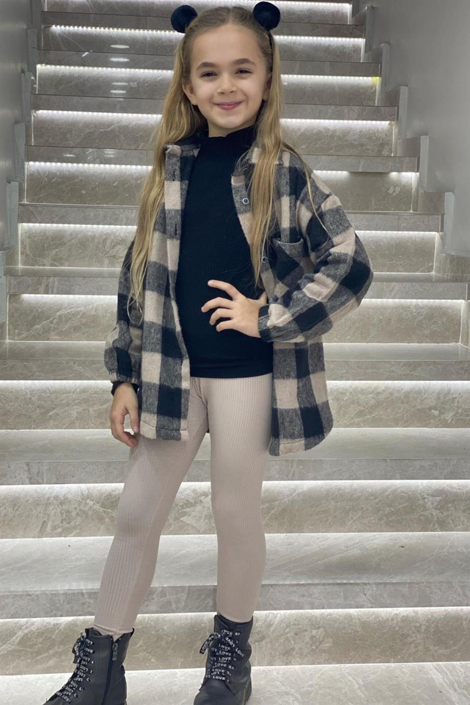 Cuties Kız Çocuk Kaşkorse Tayt 3282 Taş Rengi