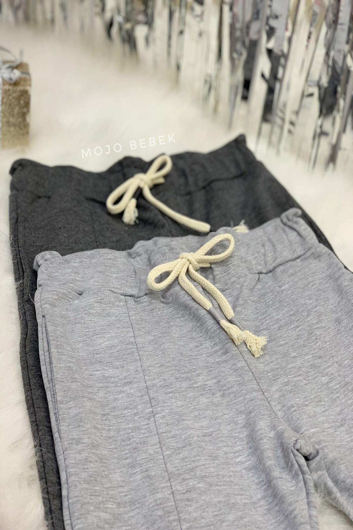 Cuties Kız Çocuk Kordonlu Eşofman Alt 1064 Füme