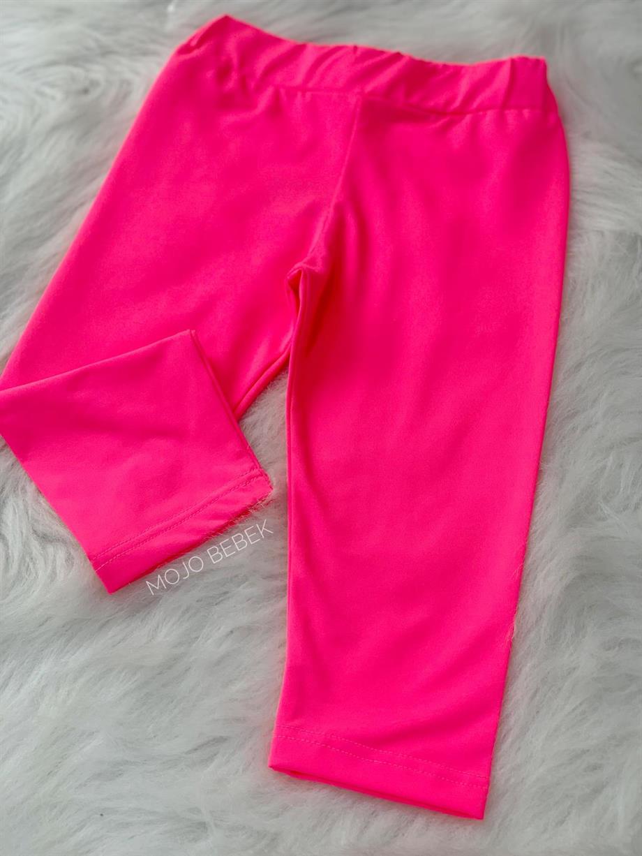Cuties Kız Çocuk Neon Kısa Tayt 0963 Fuşya