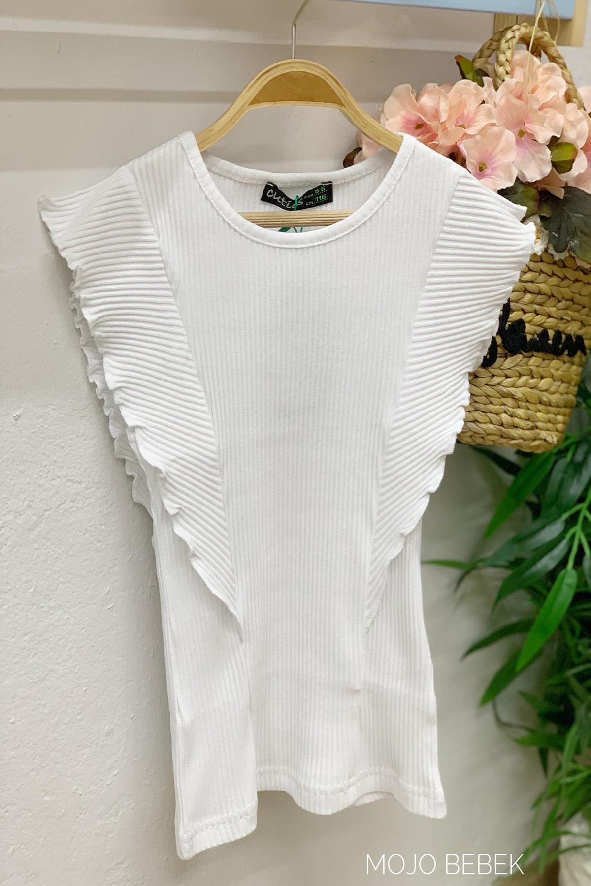 Cuties Kız Çocuk Yazlık Kolsuz Body 3252 Beyaz