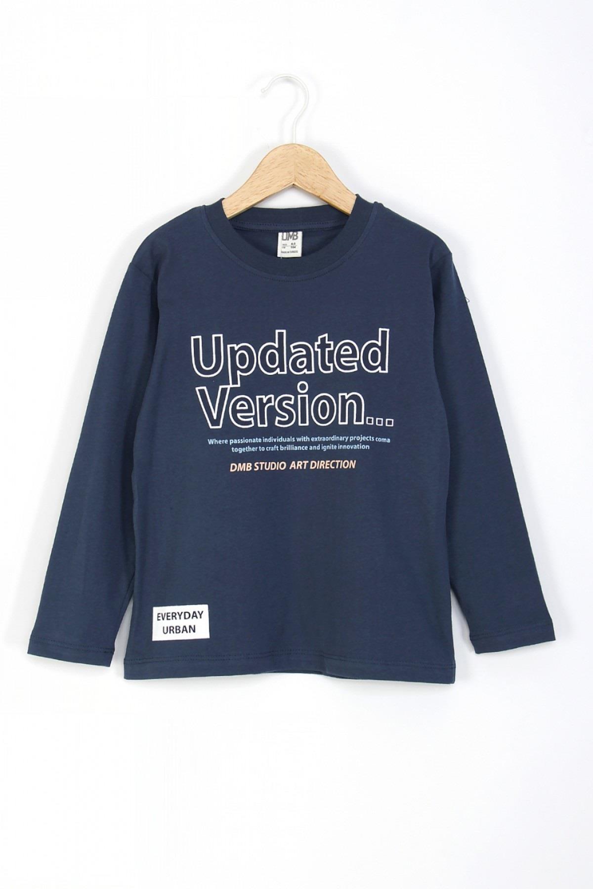 Dmb Erkek Çocuk 4-9 Yaş Baskılı İnce Uzun Kol T-shirt İndigo
