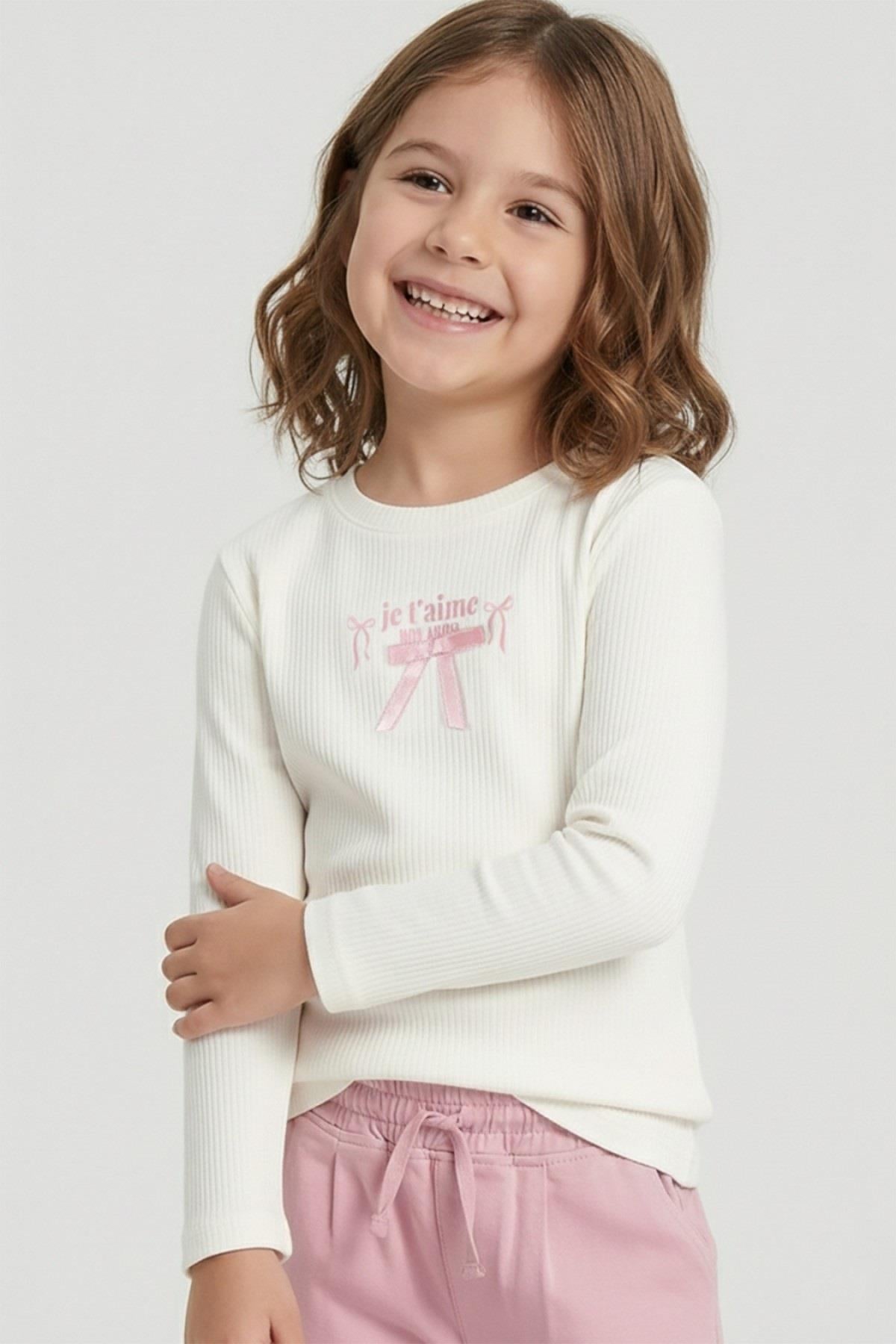 DMB Kız Çocuk 4-9 Yaş Fiyonklu Kaşkorse Body Pembe