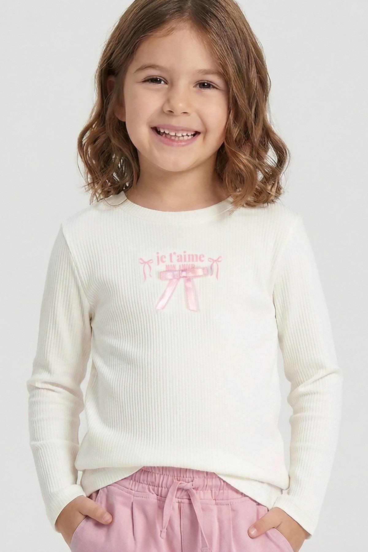 DMB Kız Çocuk 4-9 Yaş Fiyonklu Kaşkorse Body Pembe