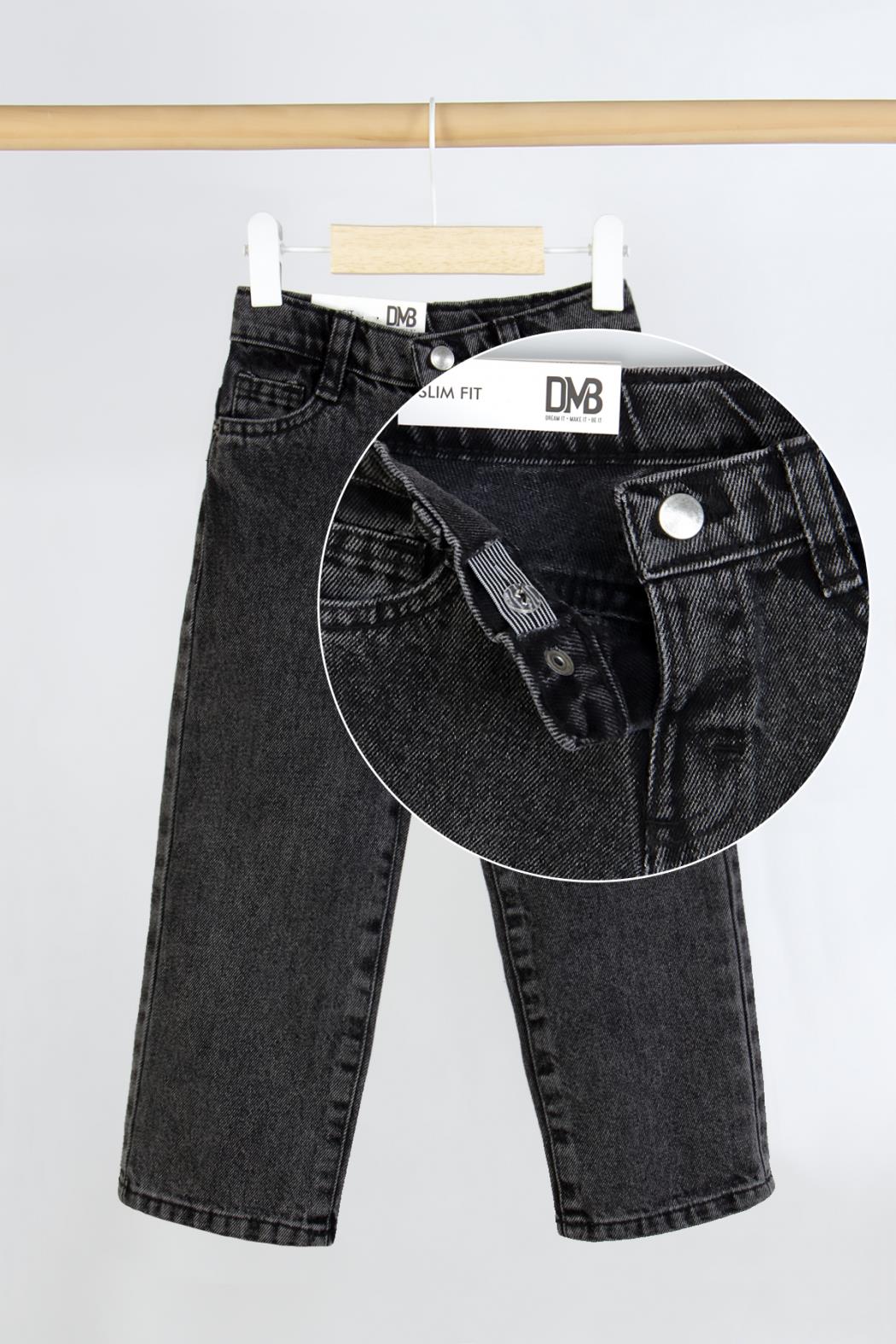 Dmb Unisex 2-7 Bol Kalıp Yazlık Yumuşak Denim Pantolon Füme