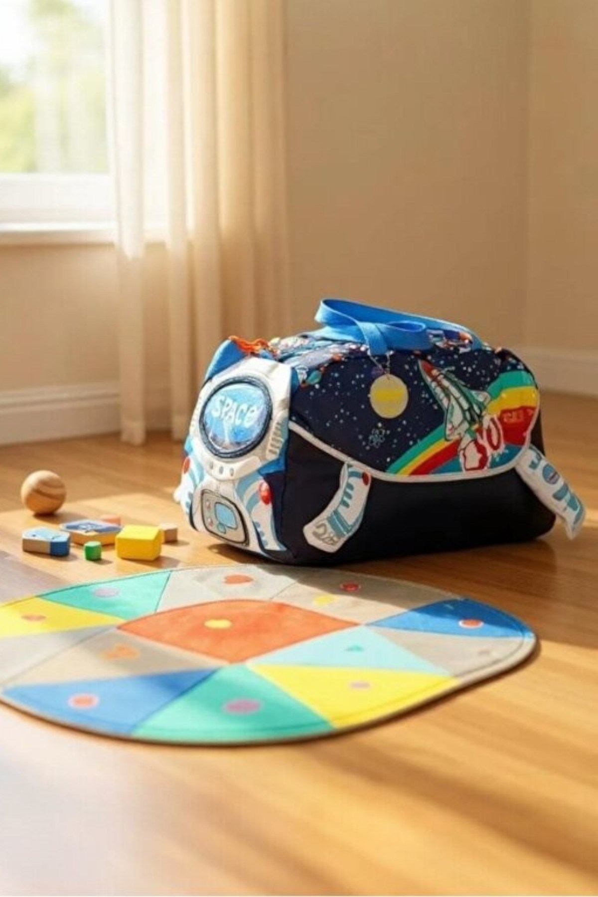 Dream Vest Erkek Çocuk Uzay Desenli Spor Çantası Lacivert