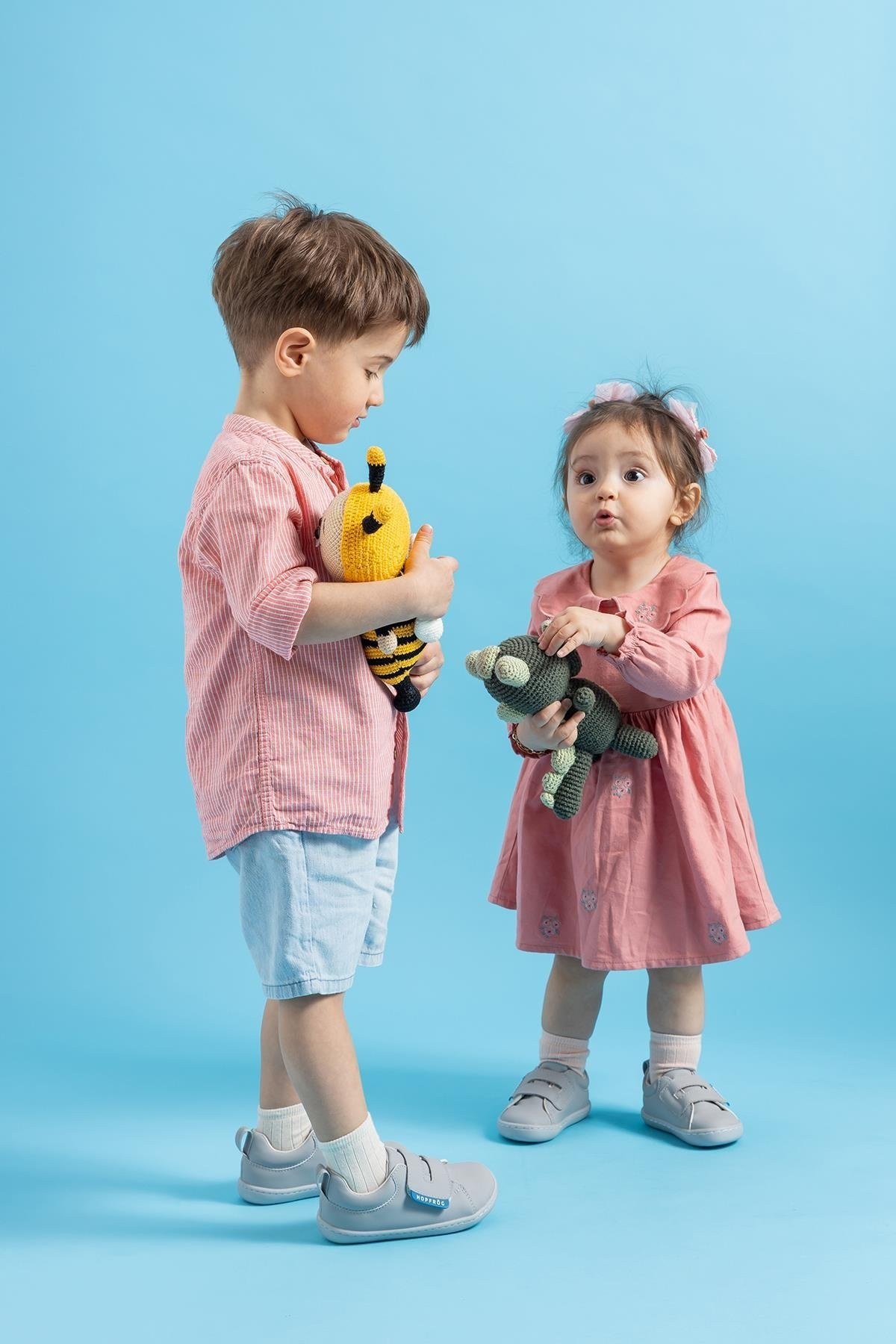 Hopfrög Unisex Smart Walker Casual Çocuk Ayakkabı Gri