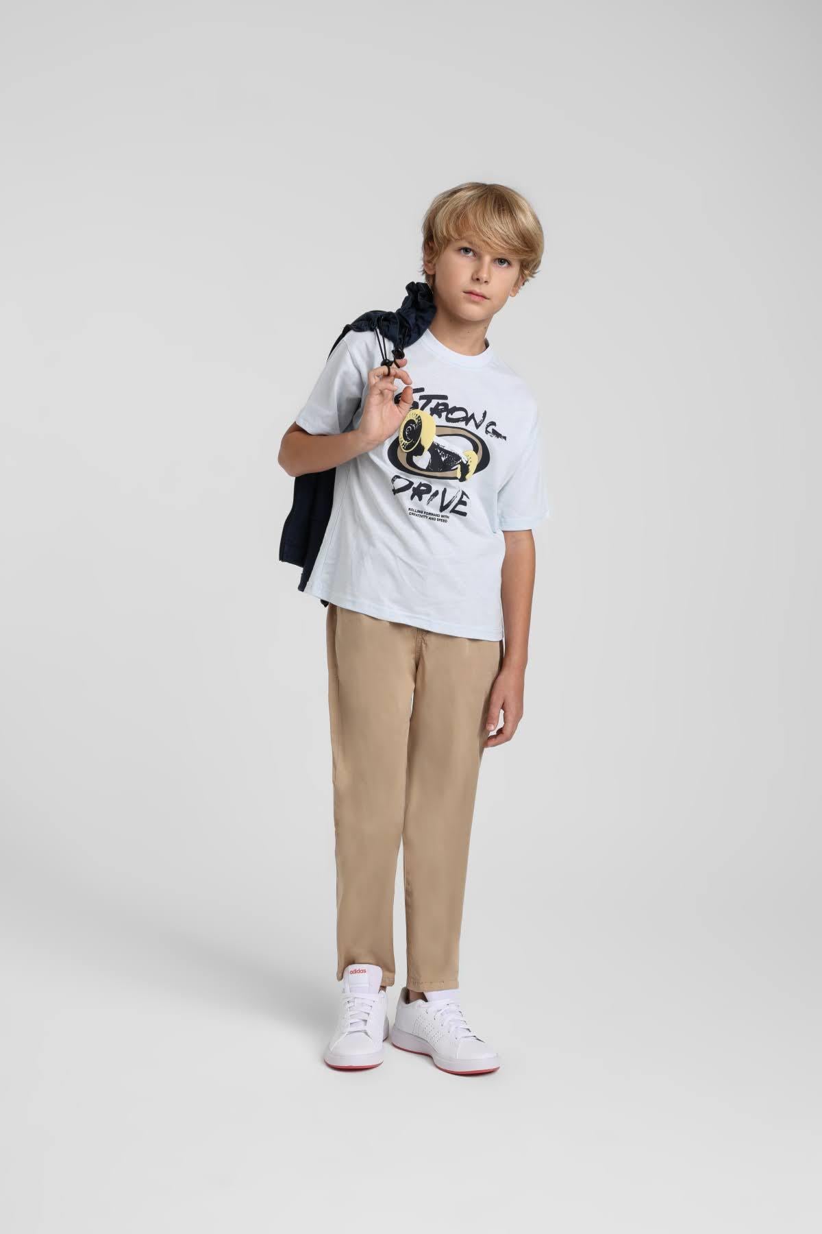 Jack Lions Erkek Çocuk 4-14 Yaş Kabartma Desen T-shirt Mavi