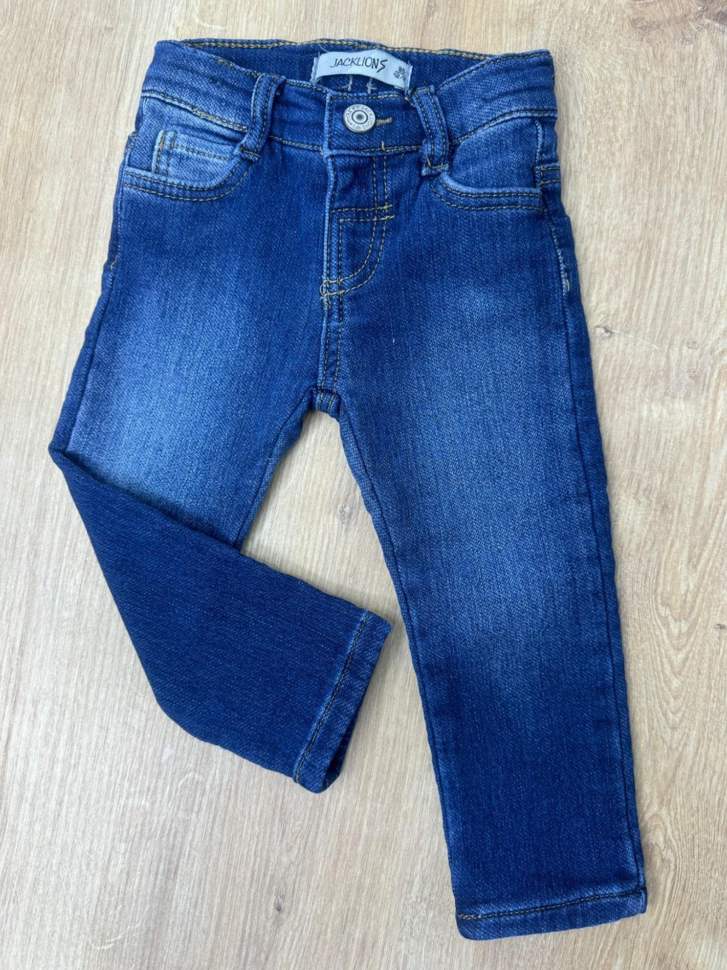 Jacklions Erkek Bebek 1-5 Yaş Dar Paça Denim Pantolon 23019 Kot Mavi