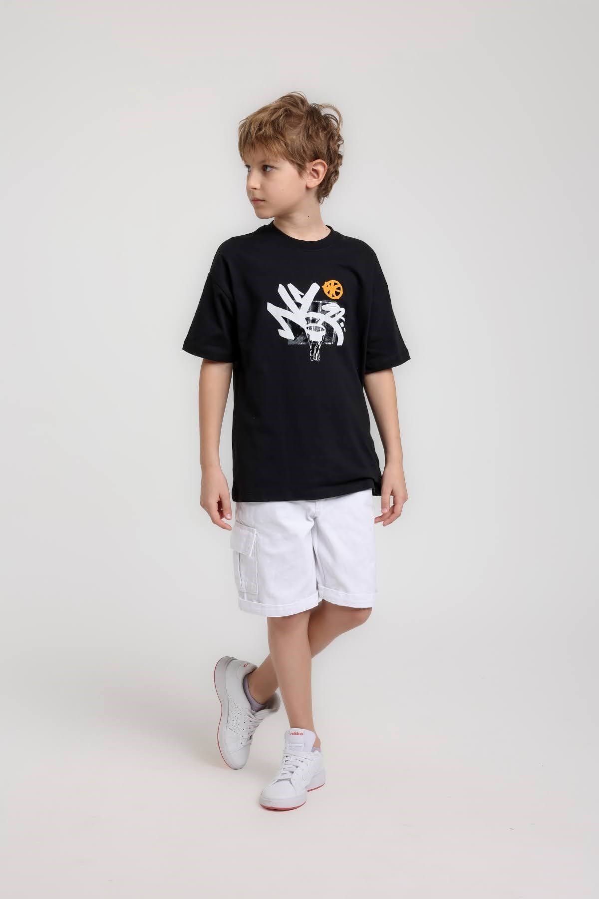 Jacklions Erkek Çocuk 4-14 Yaş Ön Ve Sırt Baskılı T-Shirt Siyah