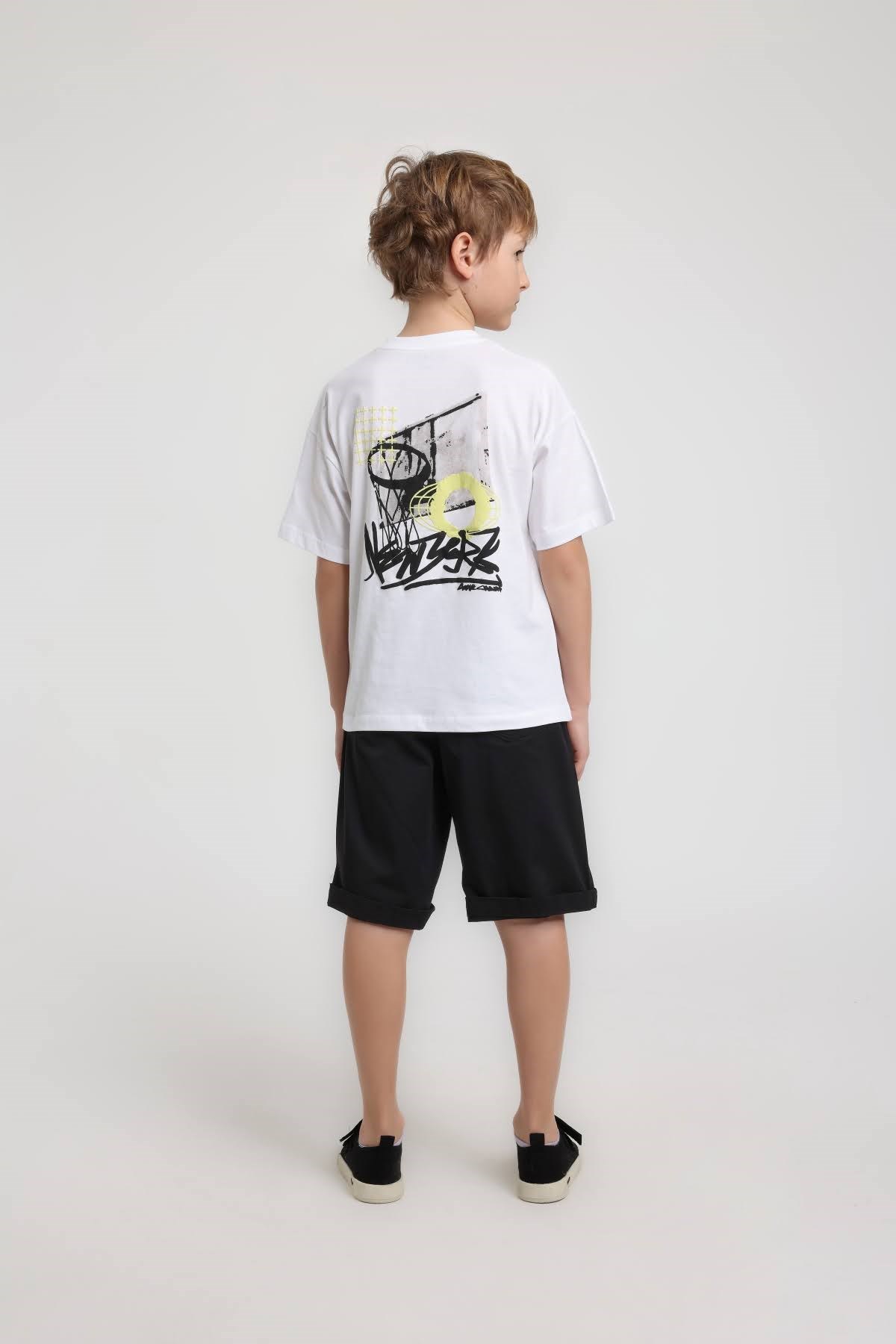 Jacklions Erkek Çocuk 4-14 Yaş Ön Ve Sırt Baskılı T-Shirt Beyaz