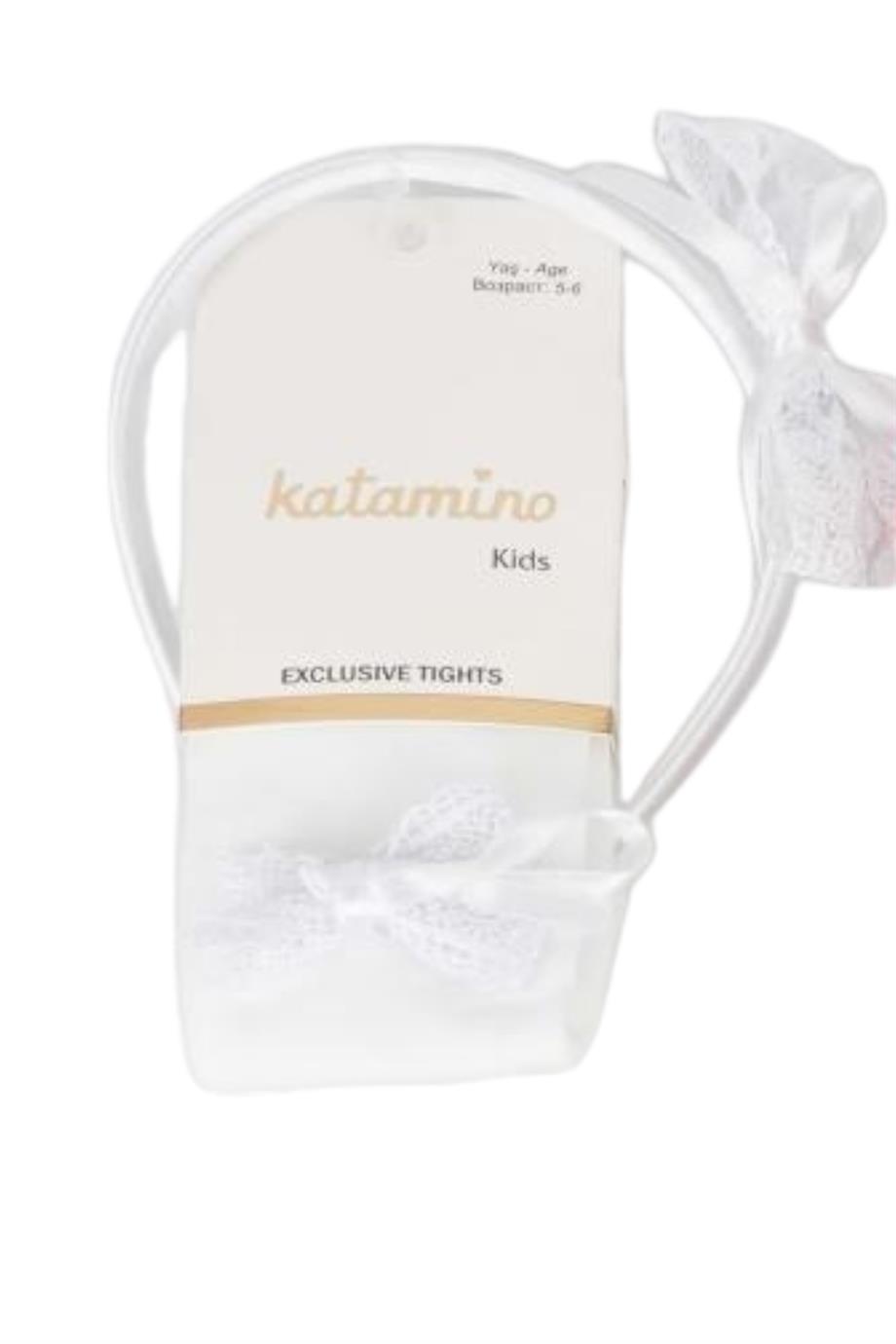 Katamino Arjin Taç Aksesuarlı Simli Külotlu Çorap K62231 Beyaz