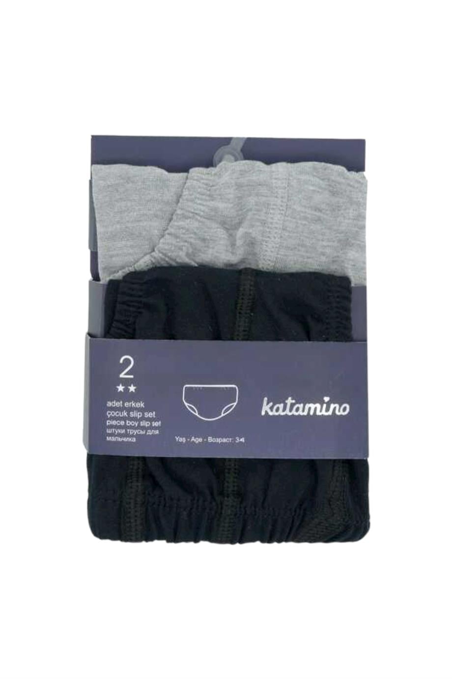 Katamino Erkek Çocuk %100 Pamuk 2li Slip Set K128047 Lacivert