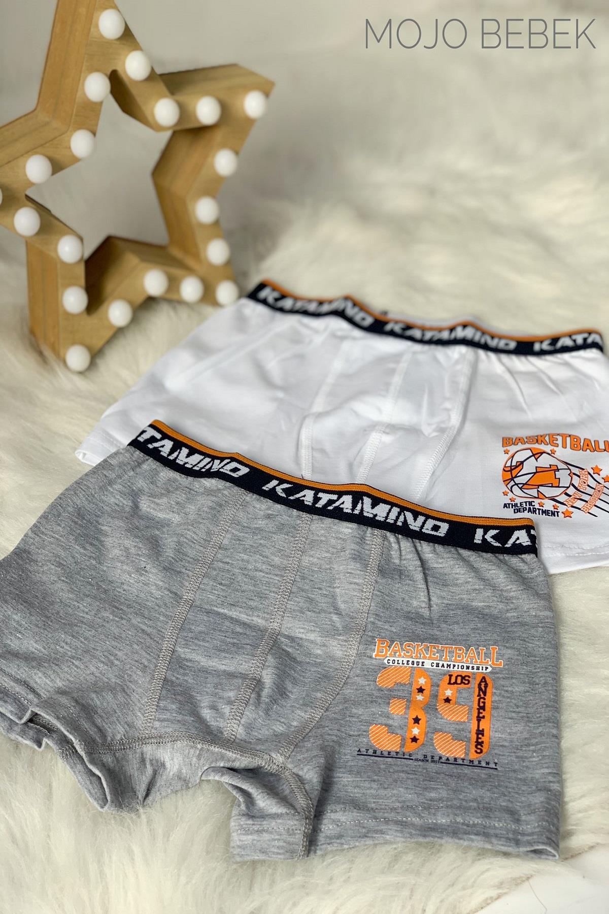 Katamino Erkek Çocuk 2Lİ Boxer Set K128233 Gri