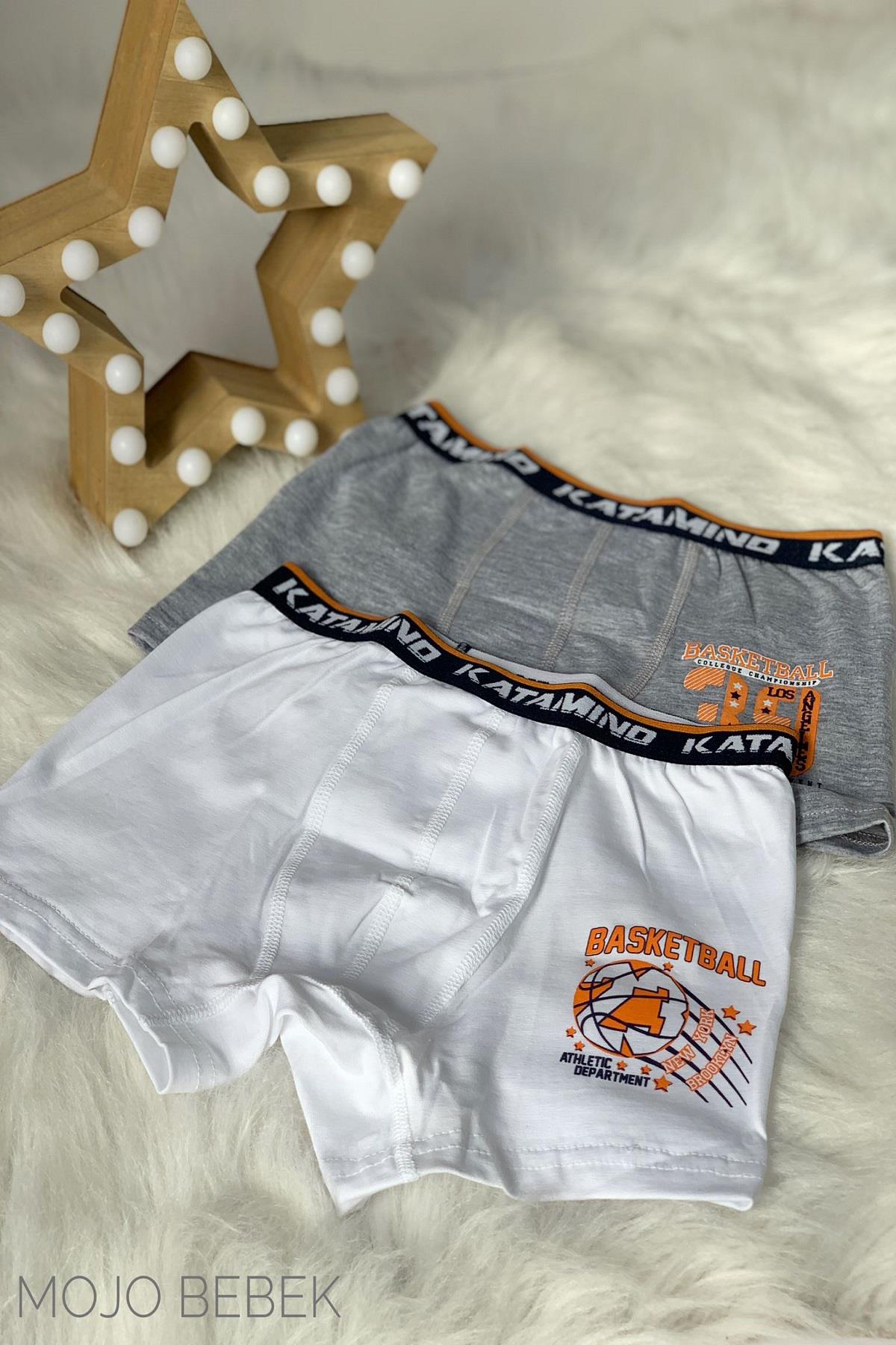 Katamino Erkek Çocuk 2Lİ Boxer Set K128233 Gri
