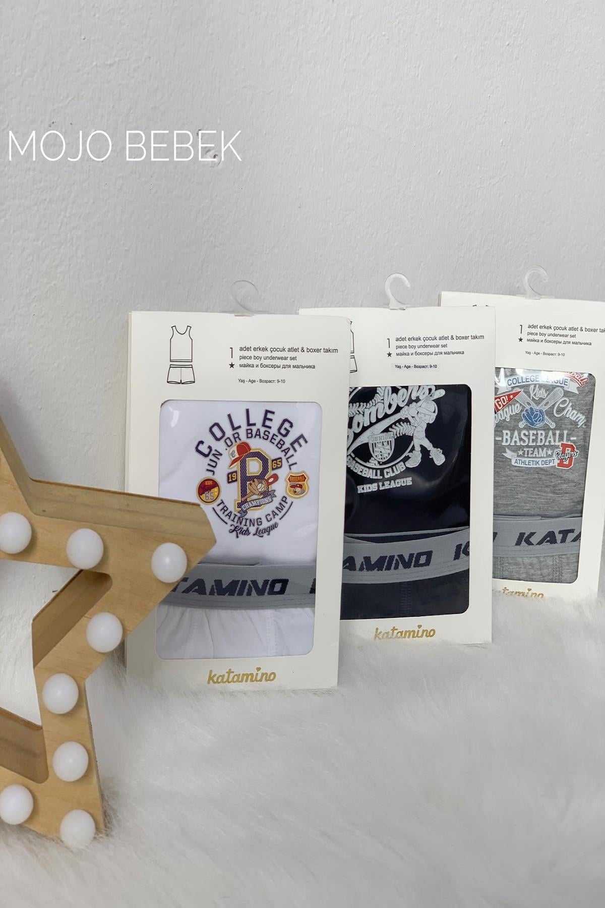 Katamino Erkek Çocuk Baseball Atlet Boxer Takım K128216 Beyaz
