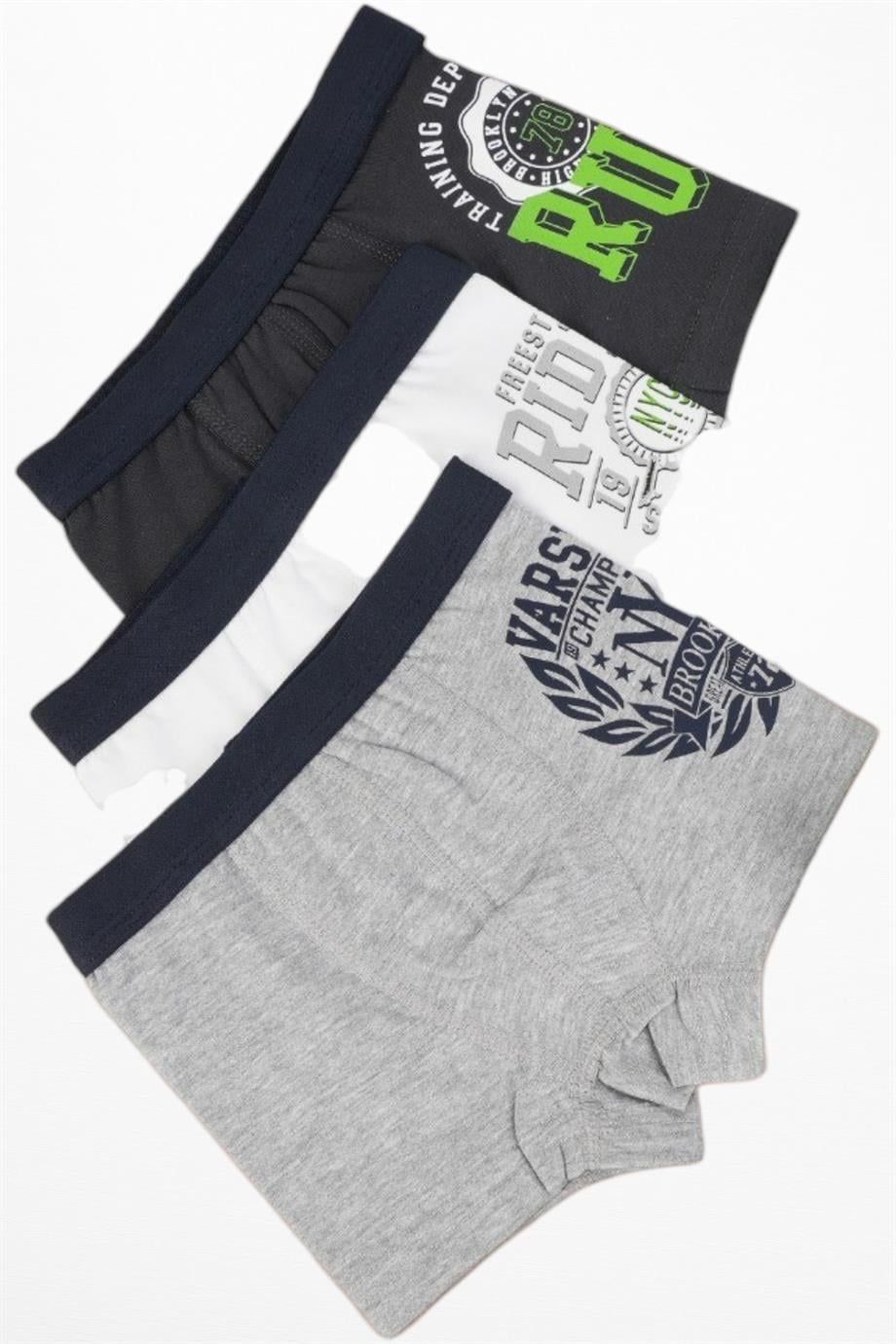 Katamino Erkek Çocuk Baskılı İkili Boxer Set K128327 Antrasit