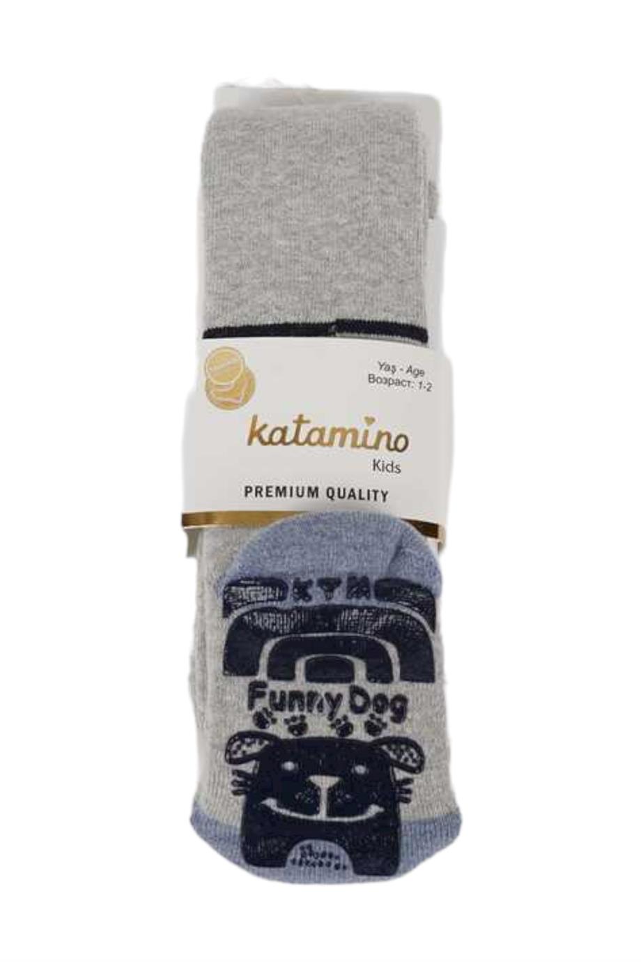 Katamino Erkek Çocuk Havlu Külotlu Çorap K35068 Gri