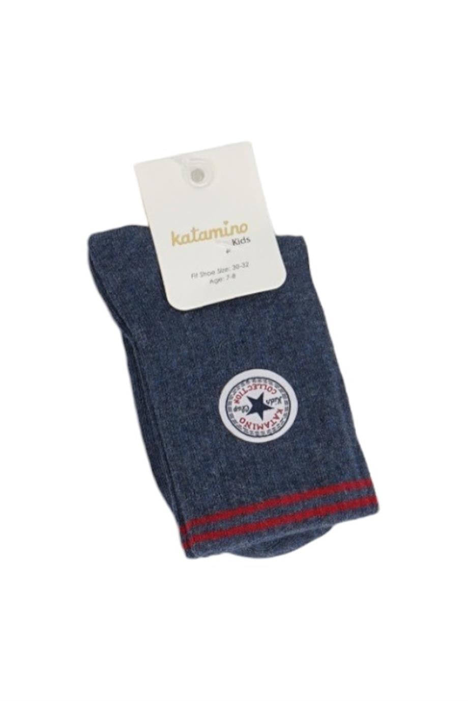 Katamino Erkek Çocuk Serge Soket Çorap K22148 İndigo