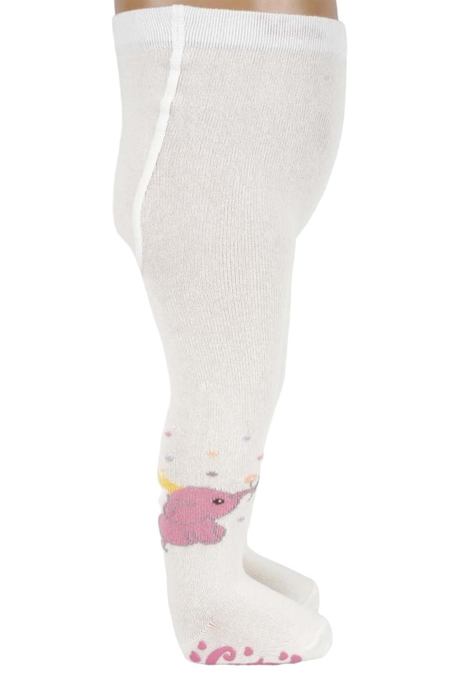 Katamino Kız Bebek Kaydırmaz Taban Külotlu Çorap K38034 Krem