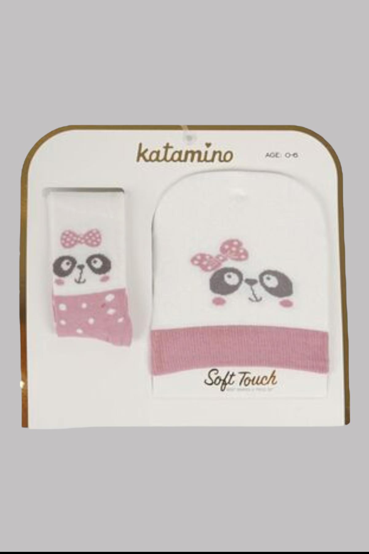 Katamino Kız Bebek Şapkalı Külotlu Çorap Takım K51002 Krem