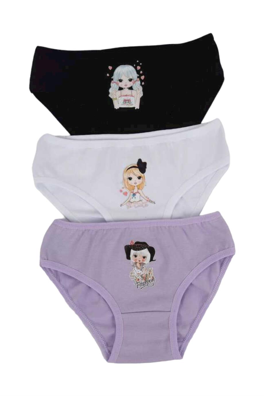 Katamino Kız Çocuk Üçlü Slip Set 128227 Siyah