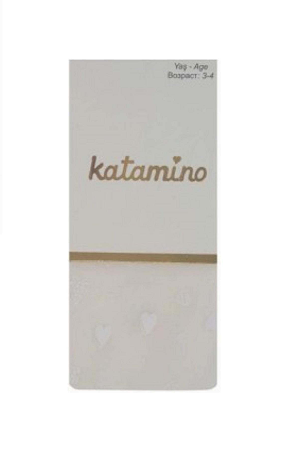 Katamino Kız Çocuk Vaness Baskılı İnce Külotlu Çorap K60097 Krem