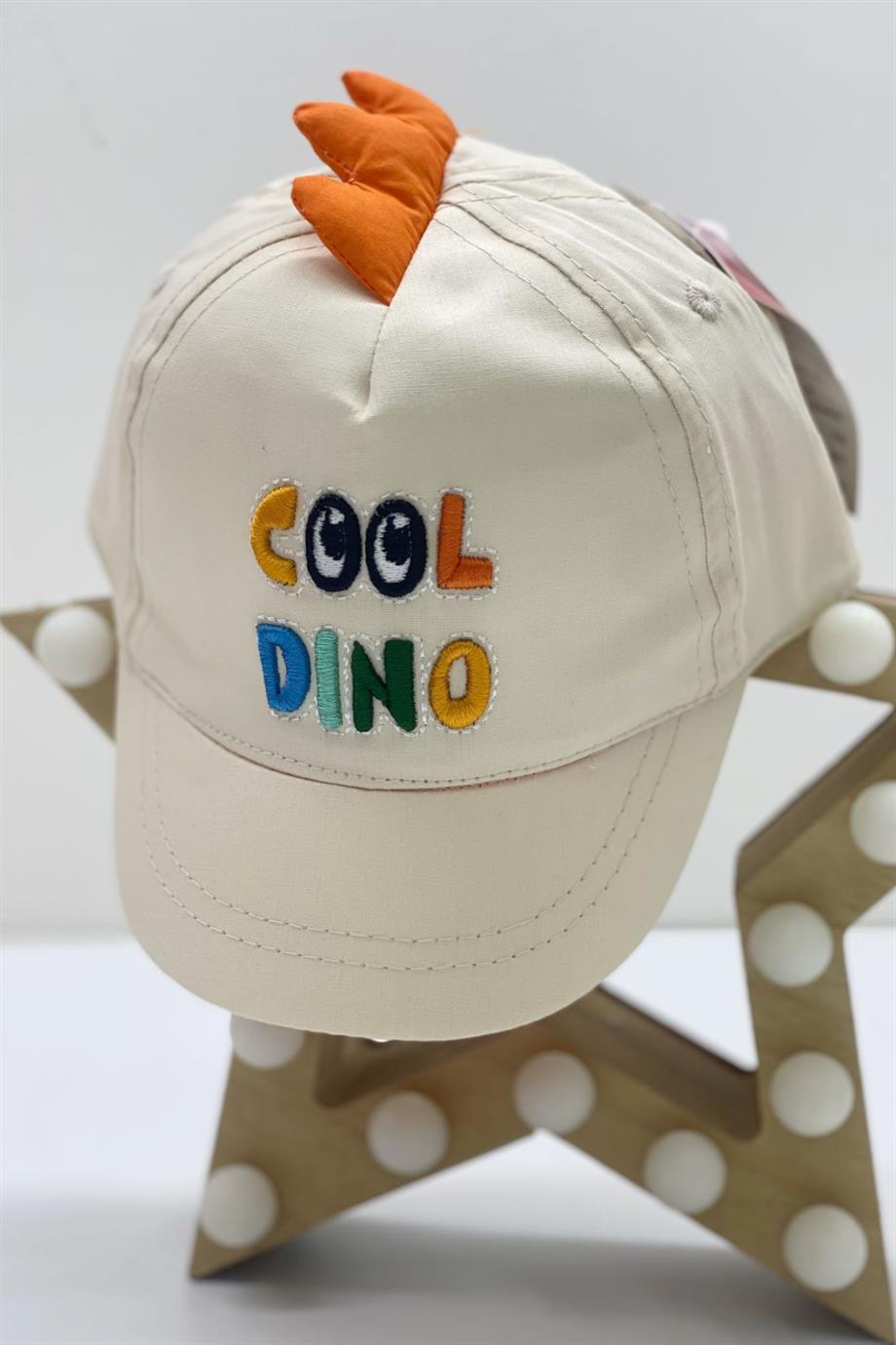 Kitti Erkek Bebek 0-18 Ay Cool Dino Kasket Şapka Bej