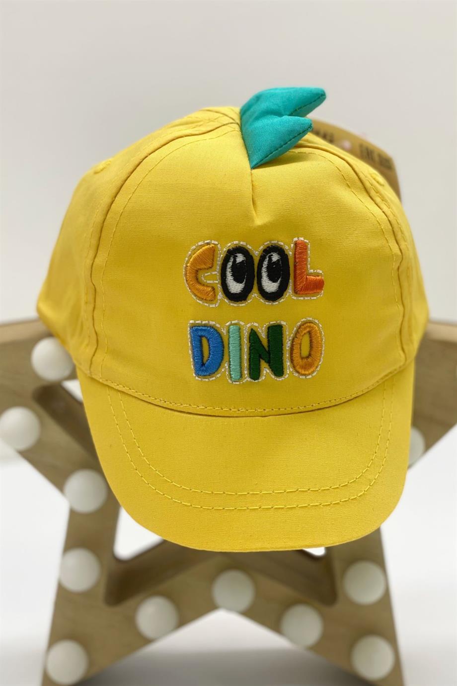 Kitti Erkek Bebek 0-18 Ay Cool Dino Kasket Şapka Sarı