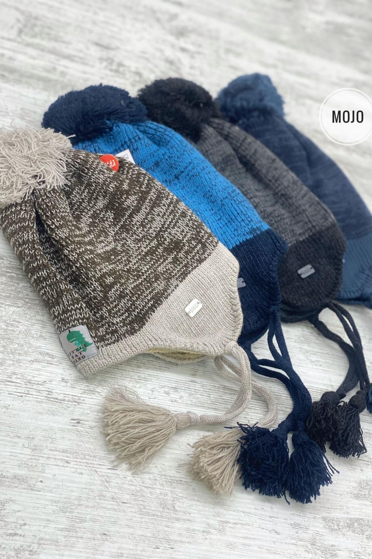 Kitti Erkek Çocuk Polar Astarlık Kulaklıklı Bere K22130-07 Kot Mavi