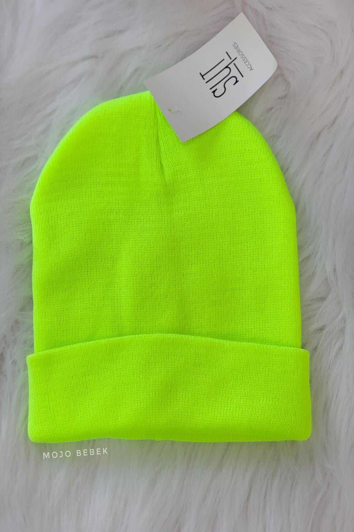 Kitti Garson Kız Çocuk Neon Bere K604-063 Sarı
