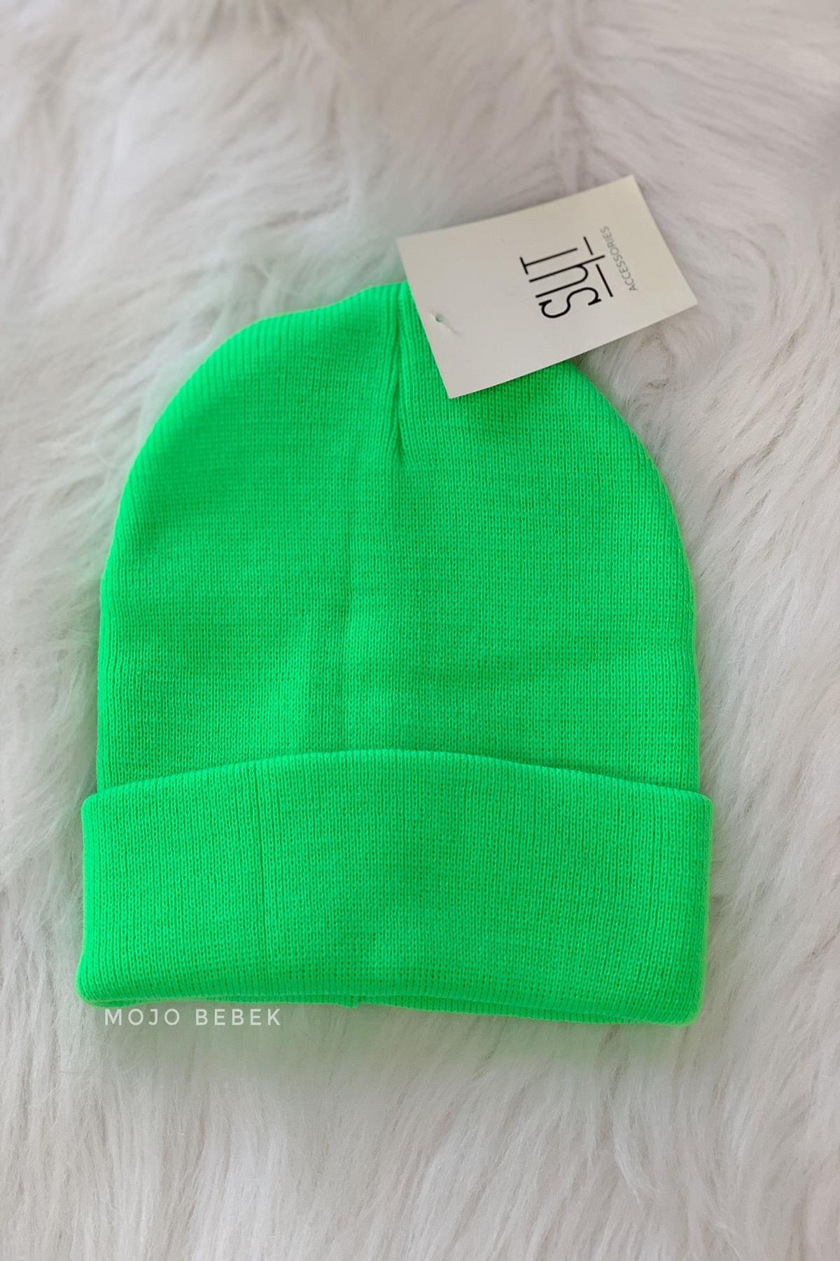 Kitti Garson Kız Çocuk Neon Bere K604-063 Yeşil
