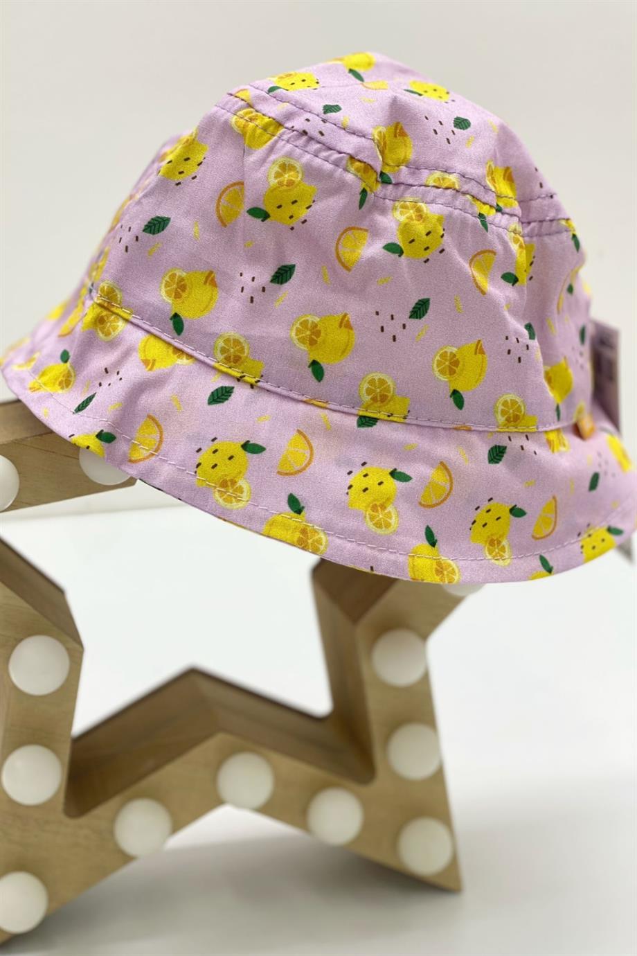 Kitti Kız Bebek Limon Desenli Fötr Şapka Y870105 Lila