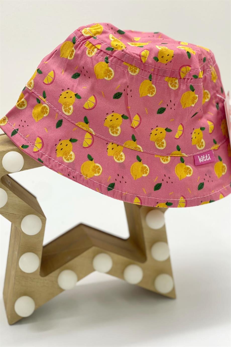Kitti Kız Bebek Limon Desenli Fötr Şapka Y870105 Pembe